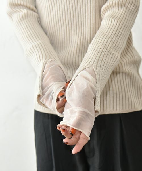 HUMS｜チュールレイヤードリブニット [[RNK-25119]][C]