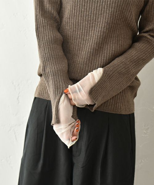 HUMS｜チュールレイヤードリブニット [[RNK-25119]][C]