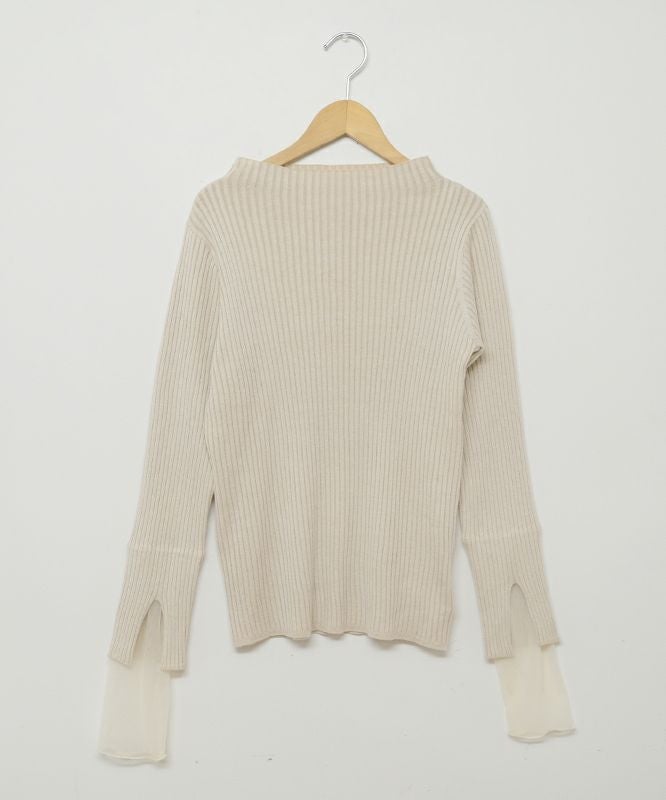 HUMS｜チュールレイヤードリブニット [[RNK-25119]][C]