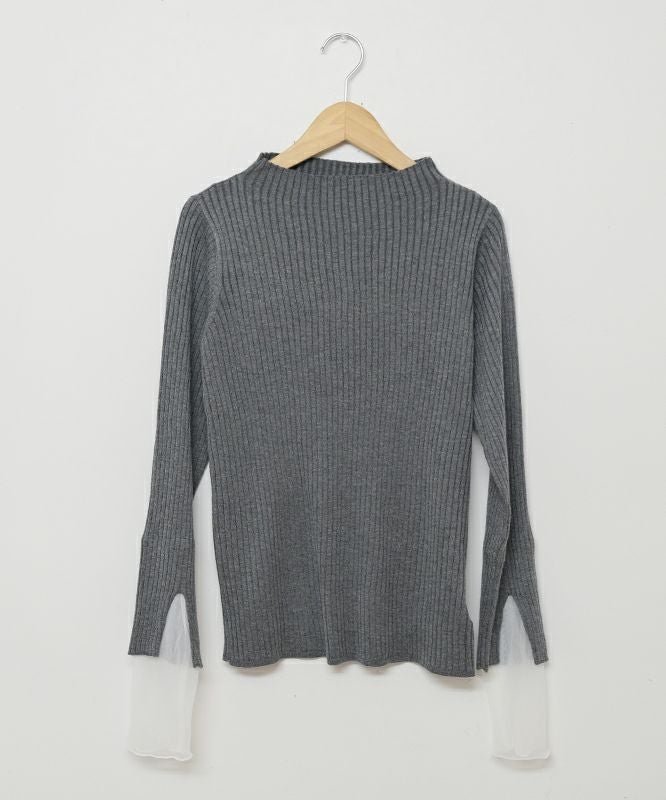 HUMS｜チュールレイヤードリブニット [[RNK-25119]][C]