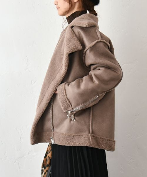 HUMS｜ムートン風ライダースジャケット [[MT-0476]][C]