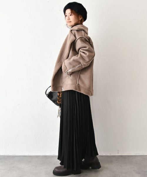 HUMS｜ムートン風ライダースジャケット [[MT-0476]][C]