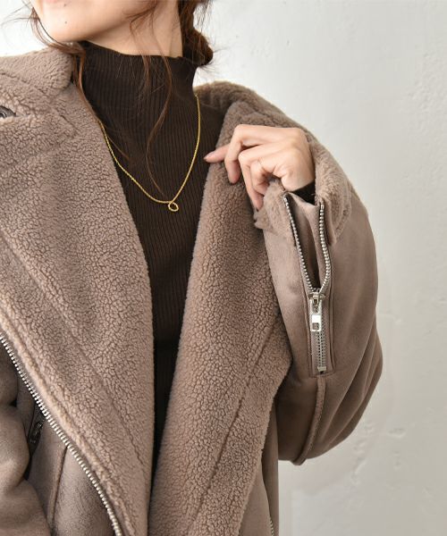 HUMS｜ムートン風ライダースジャケット [[MT-0476]][C]