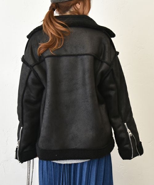 HUMS｜ムートン風ライダースジャケット [[MT-0476]][C]