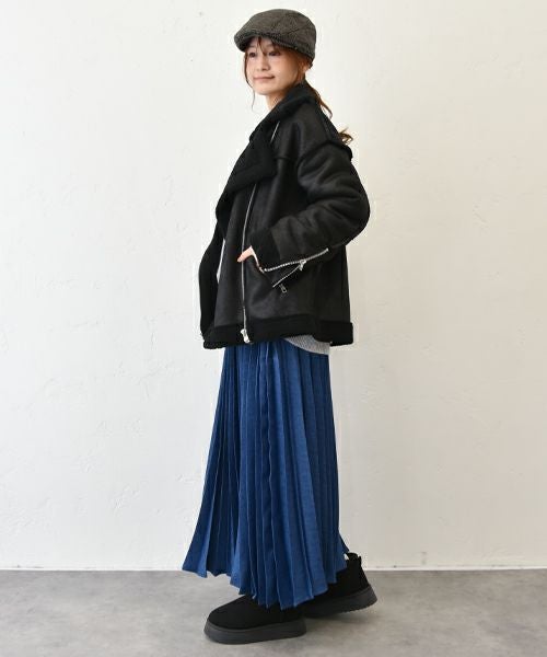 HUMS｜ムートン風ライダースジャケット [[MT-0476]][C]