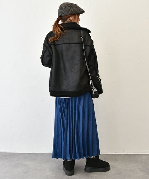 HUMS｜ムートン風ライダースジャケット [[MT-0476]][C]