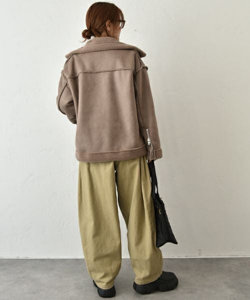 HUMS｜ムートン風ライダースジャケット [[MT-0476]][C]