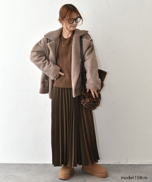 HUMS｜ムートン風ライダースジャケット [[MT-0476]][C]