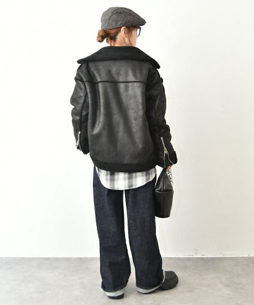 HUMS｜ムートン風ライダースジャケット [[MT-0476]][C]