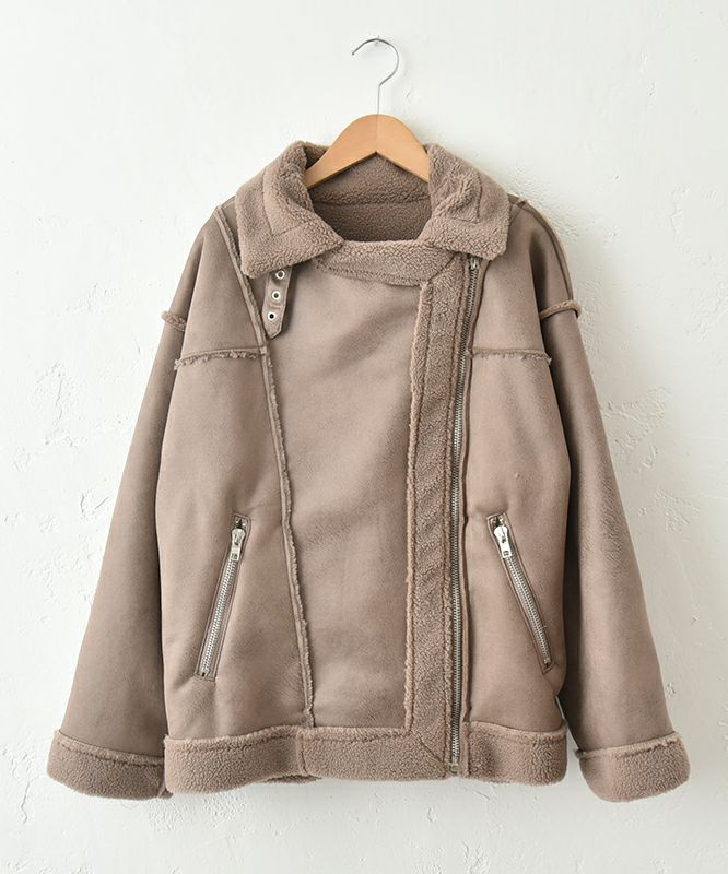 HUMS｜ムートン風ライダースジャケット [[MT-0476]][C]