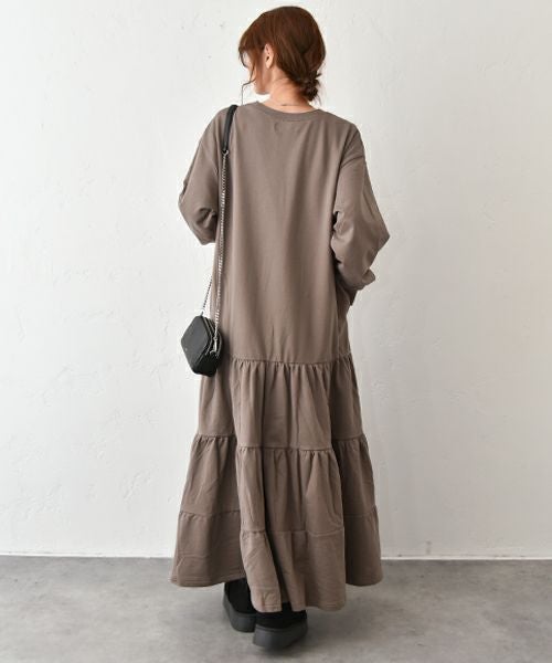 HUMS｜裏起毛ティアードワンピース [[C-5114]][C]