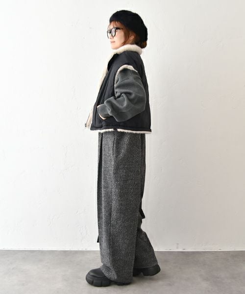 HUMS｜ファー×キルティングリバーシブルベスト [[104521]][C]