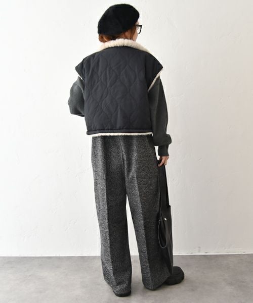 HUMS｜ファー×キルティングリバーシブルベスト [[104521]][C]