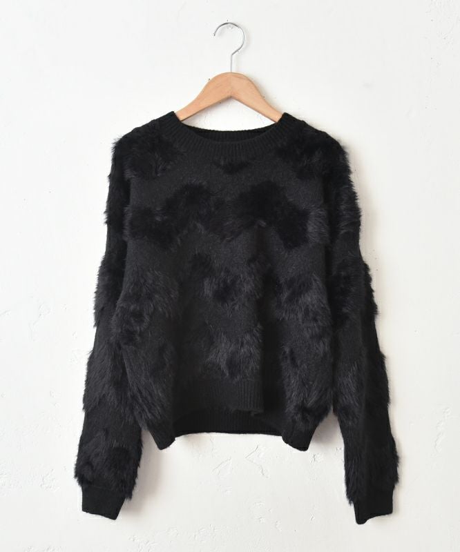  HUMS｜シャギー切替ニット [[4104523]][C]