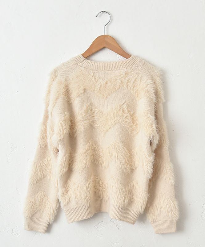  HUMS｜シャギー切替ニット [[4104523]][C]