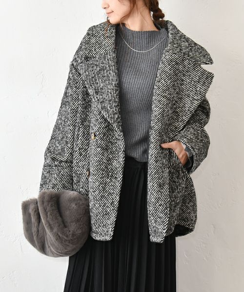 HUMS｜ダブルテーラードショートコート [[MT-0497]][C]