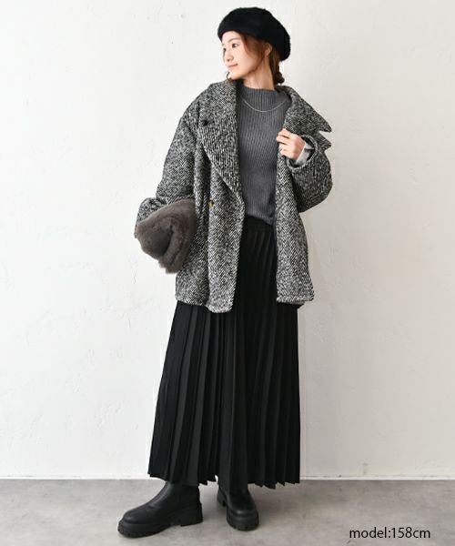 HUMS｜ダブルテーラードショートコート [[MT-0497]][C]