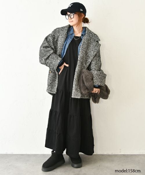 HUMS｜ダブルテーラードショートコート [[MT-0497]][C]