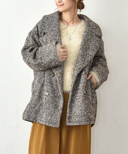 HUMS｜ダブルテーラードショートコート [[MT-0497]][C]