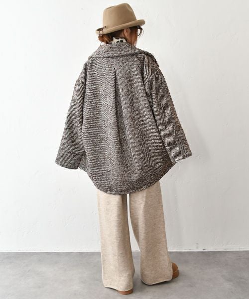 HUMS｜ダブルテーラードショートコート [[MT-0497]][C]