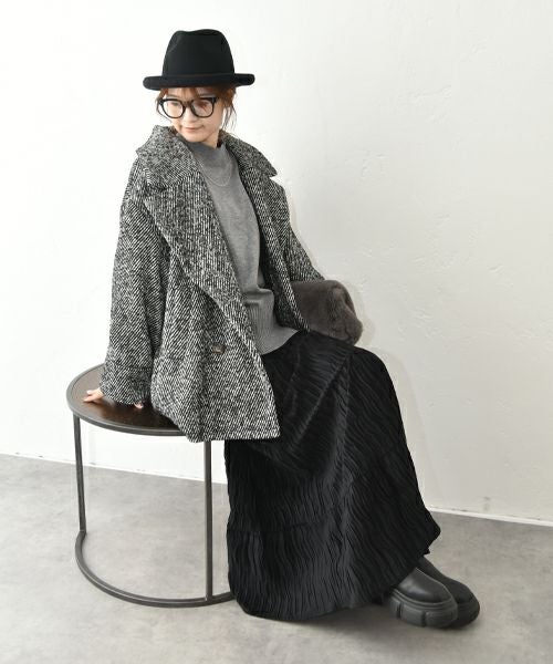 HUMS｜ダブルテーラードショートコート [[MT-0497]][C]