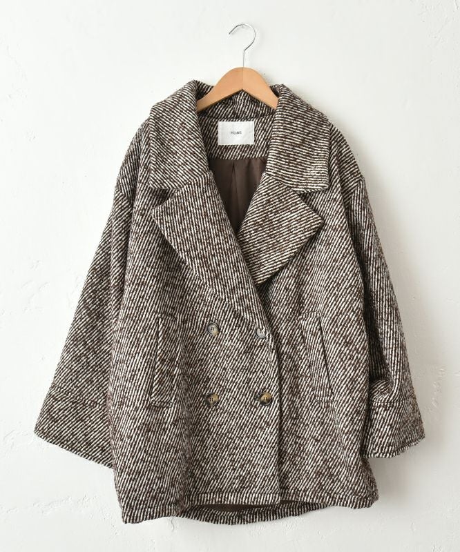  HUMS｜ダブルテーラードショートコート [[MT-0497]][C]