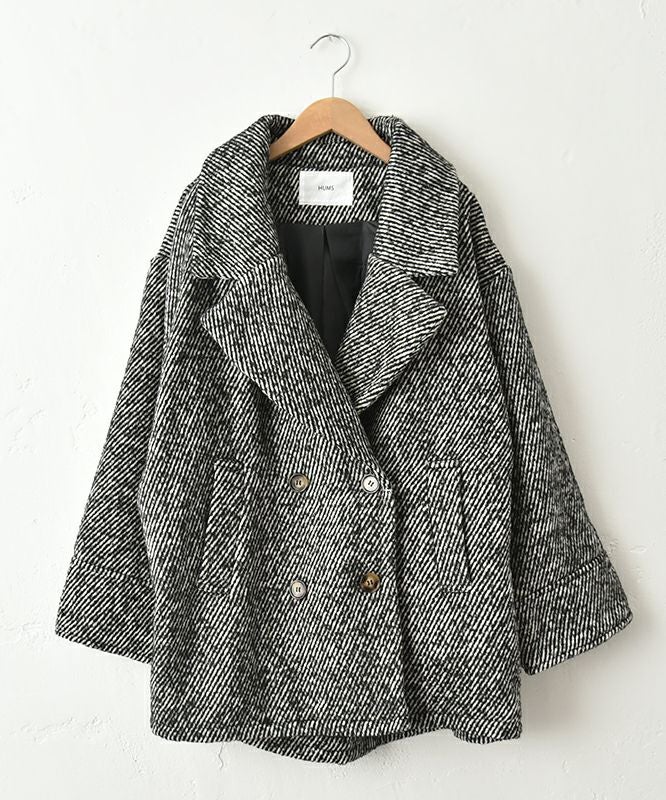  HUMS｜ダブルテーラードショートコート [[MT-0497]][C]