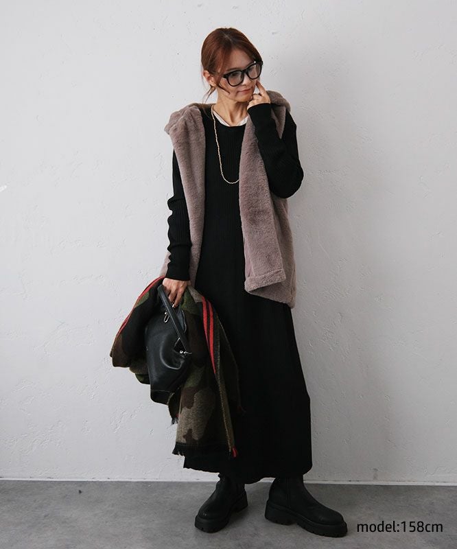 HUMS｜フェイクファーベスト [[10001352]][C]