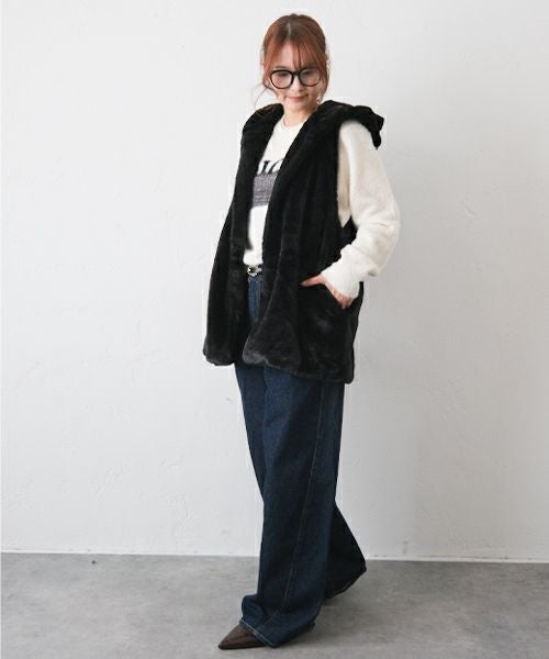 HUMS｜フェイクファーベスト [[10001352]][C]