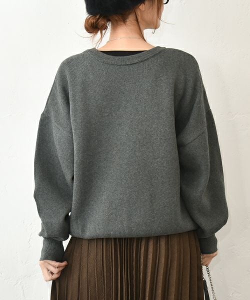 HUMS｜スウェットライクロゴニット [[MT-0491]][C]