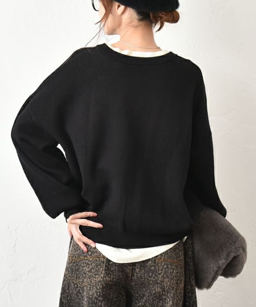 HUMS｜スウェットライクロゴニット [[MT-0491]][C]