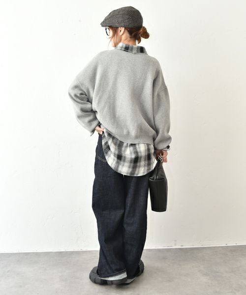 HUMS｜スウェットライクロゴニット [[MT-0491]][C]