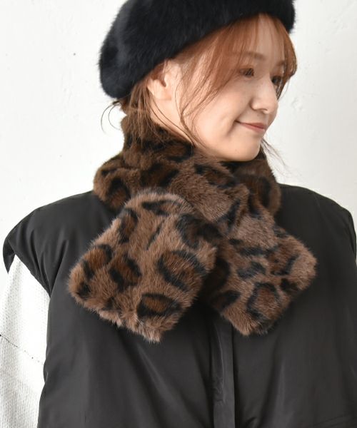 HUMS｜レオパード柄ショートマフラー [[Z251023]][C]