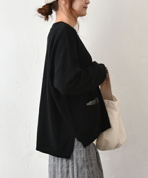 hagumu｜配色ポケット付きワイドニット [[ha-PO-46]][C]