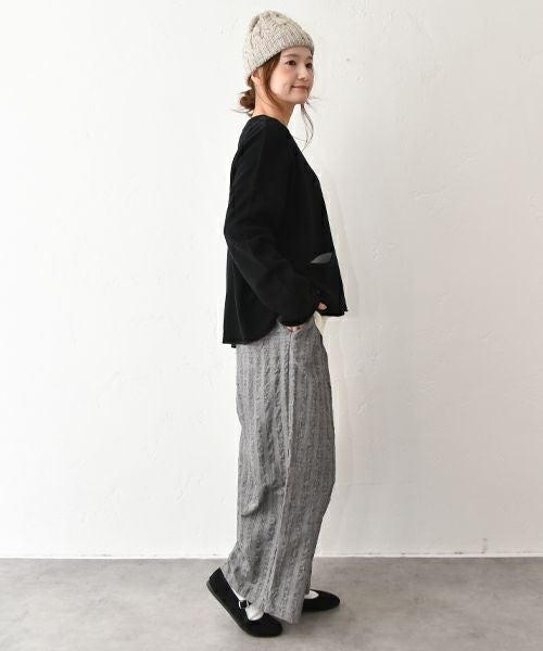 hagumu｜配色ポケット付きワイドニット [[ha-PO-46]][C]