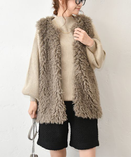 HUMS｜プードルボアミドル丈ベスト [[32802M332]][C]