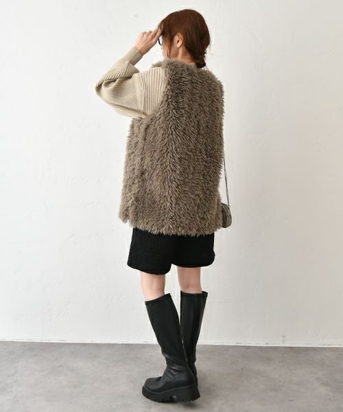 HUMS｜プードルボアミドル丈ベスト [[32802M332]][C]