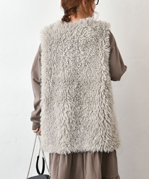 HUMS｜プードルボアミドル丈ベスト [[32802M332]][C]