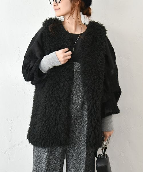 HUMS｜プードルボアミドル丈ベスト [[32802M332]][C]