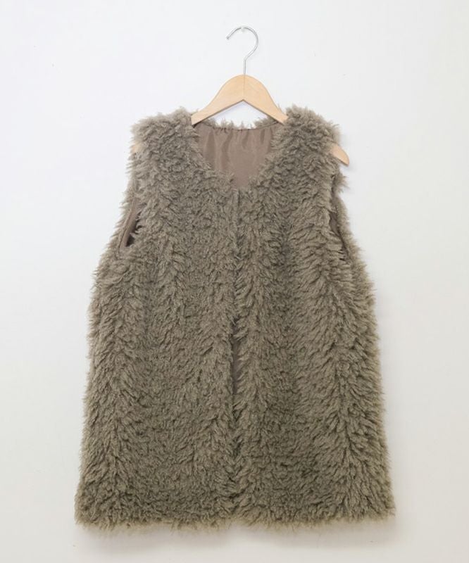 HUMS｜プードルボアミドル丈ベスト [[32802M332]][C]