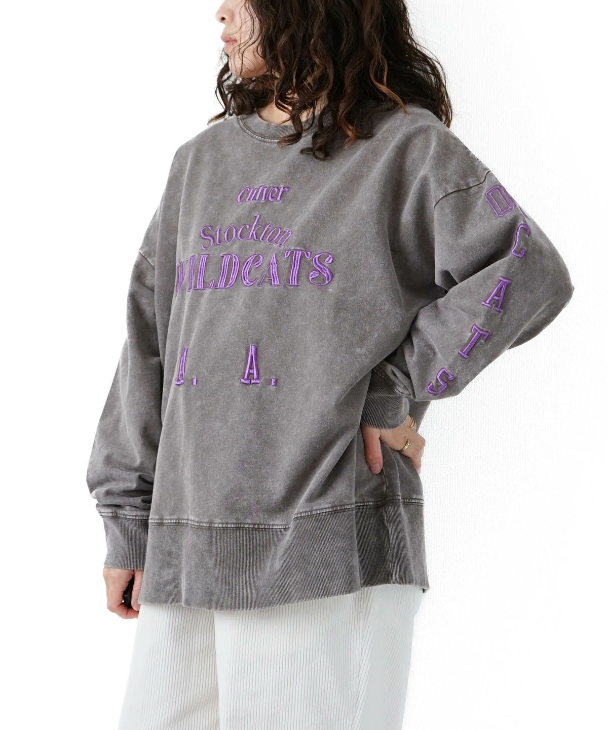 KAKELA & TRANQUIL｜ロングスウェット刺繍ロゴ [[12510-366-10]][D]