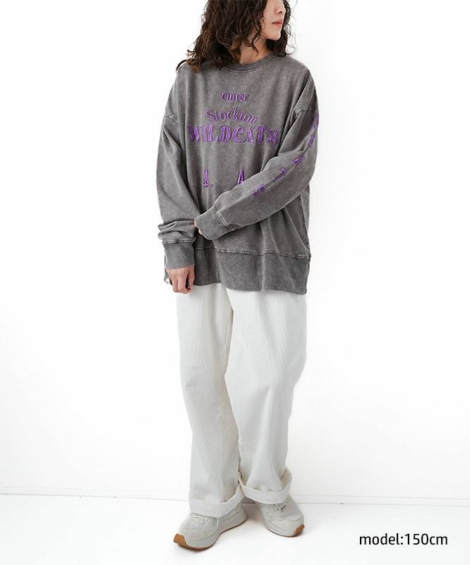 KAKELA & TRANQUIL｜ロングスウェット刺繍ロゴ [[12510-366-10]][D]