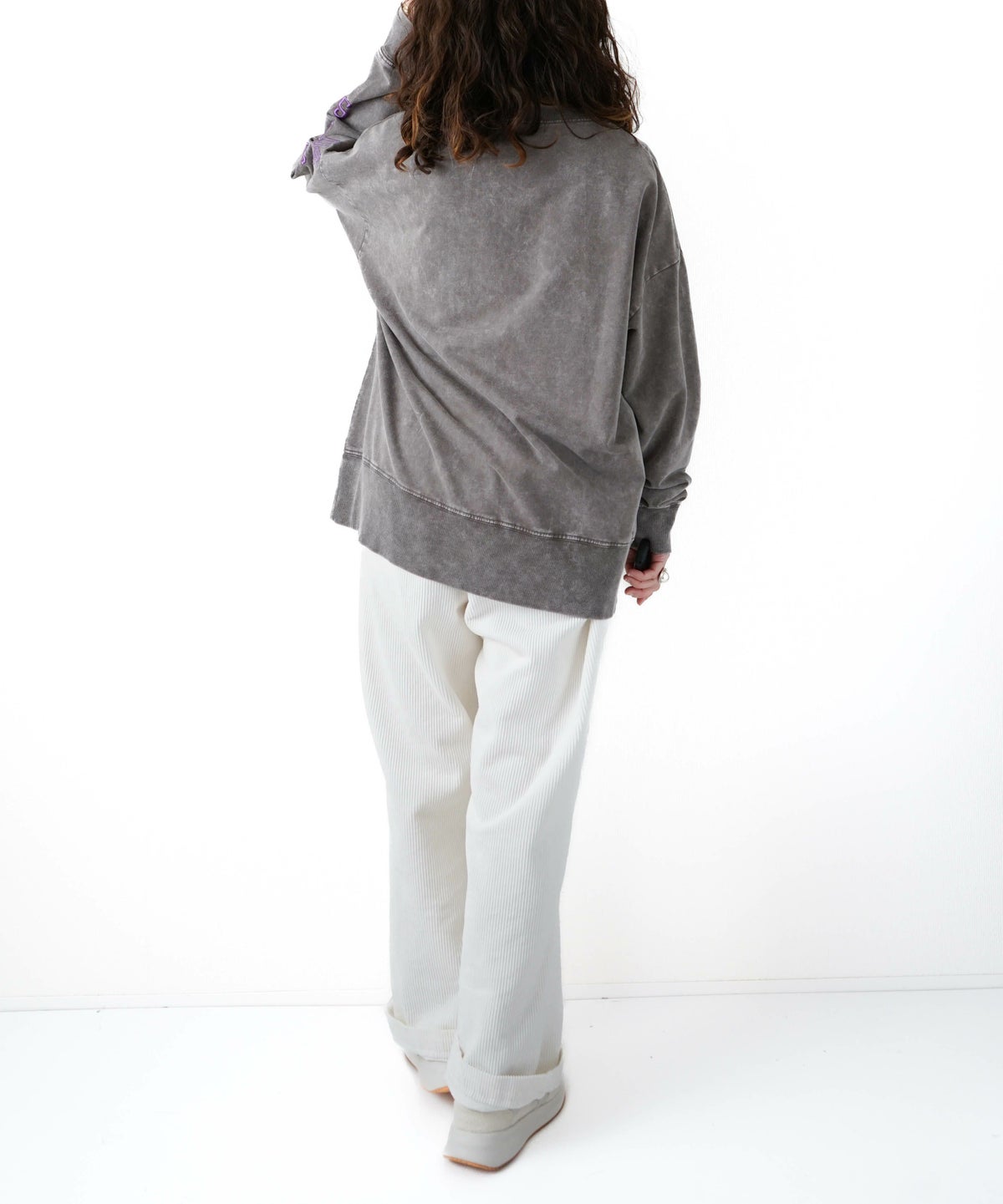 KAKELA & TRANQUIL｜ロングスウェット刺繍ロゴ [[12510-366-10]][D]