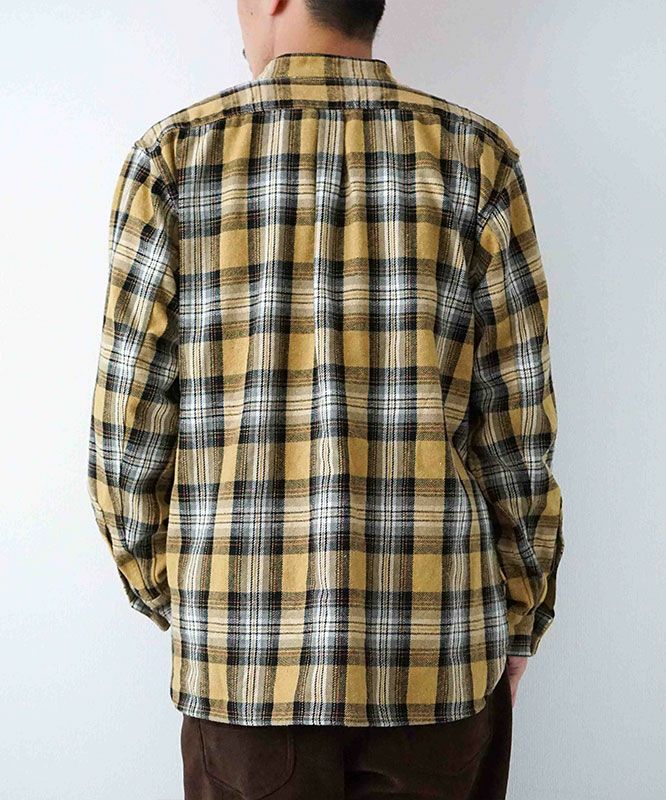 day standard｜バンドカラーネルチェックシャツ [[day-037]][D]