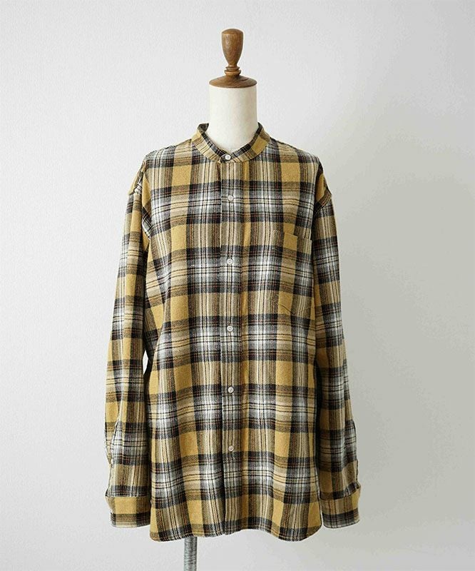  day standard｜バンドカラーネルチェックシャツ [[day-037]][D]