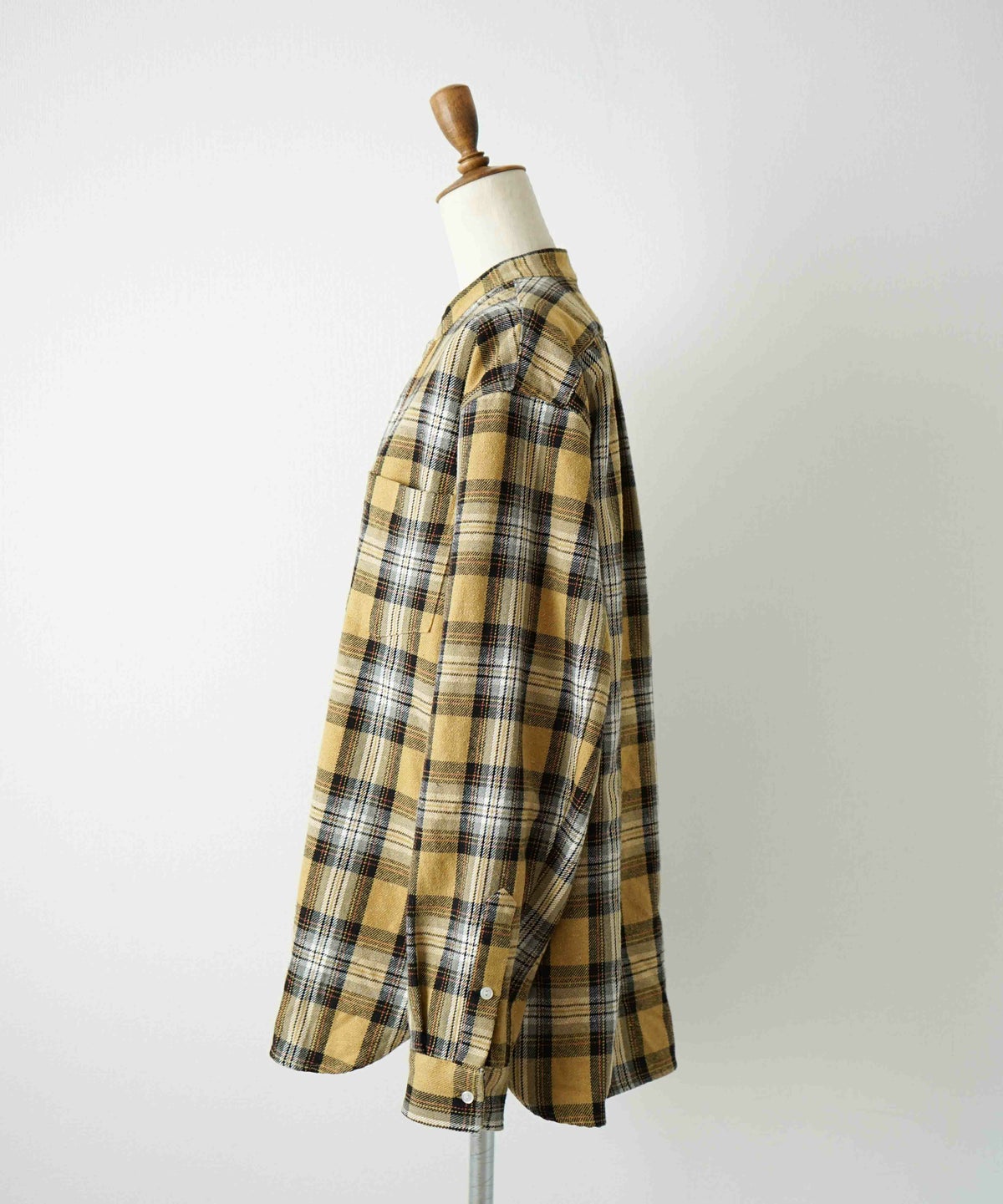  day standard｜バンドカラーネルチェックシャツ [[day-037]][D]