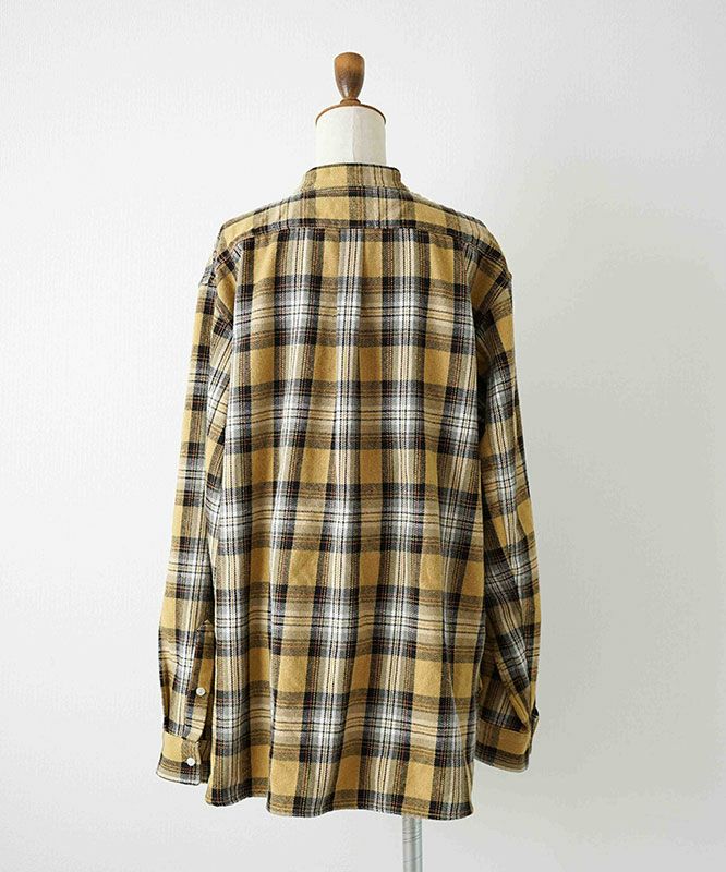  day standard｜バンドカラーネルチェックシャツ [[day-037]][D]