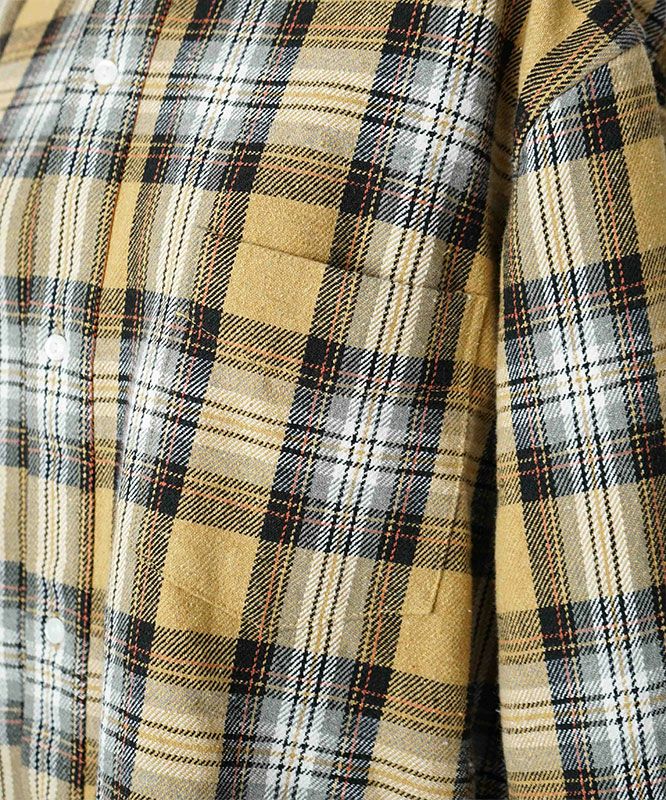  day standard｜バンドカラーネルチェックシャツ [[day-037]][D]