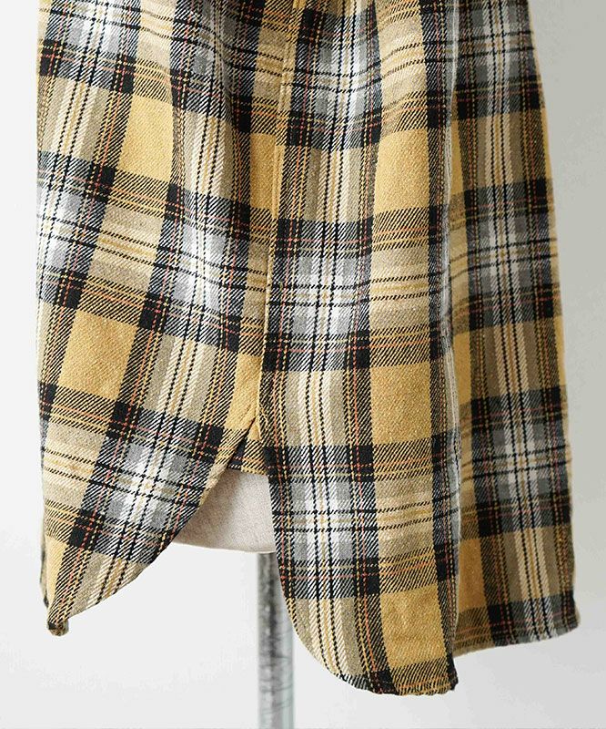  day standard｜バンドカラーネルチェックシャツ [[day-037]][D]