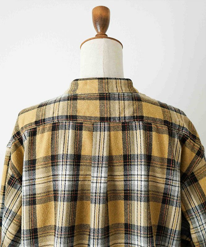  day standard｜バンドカラーネルチェックシャツ [[day-037]][D]